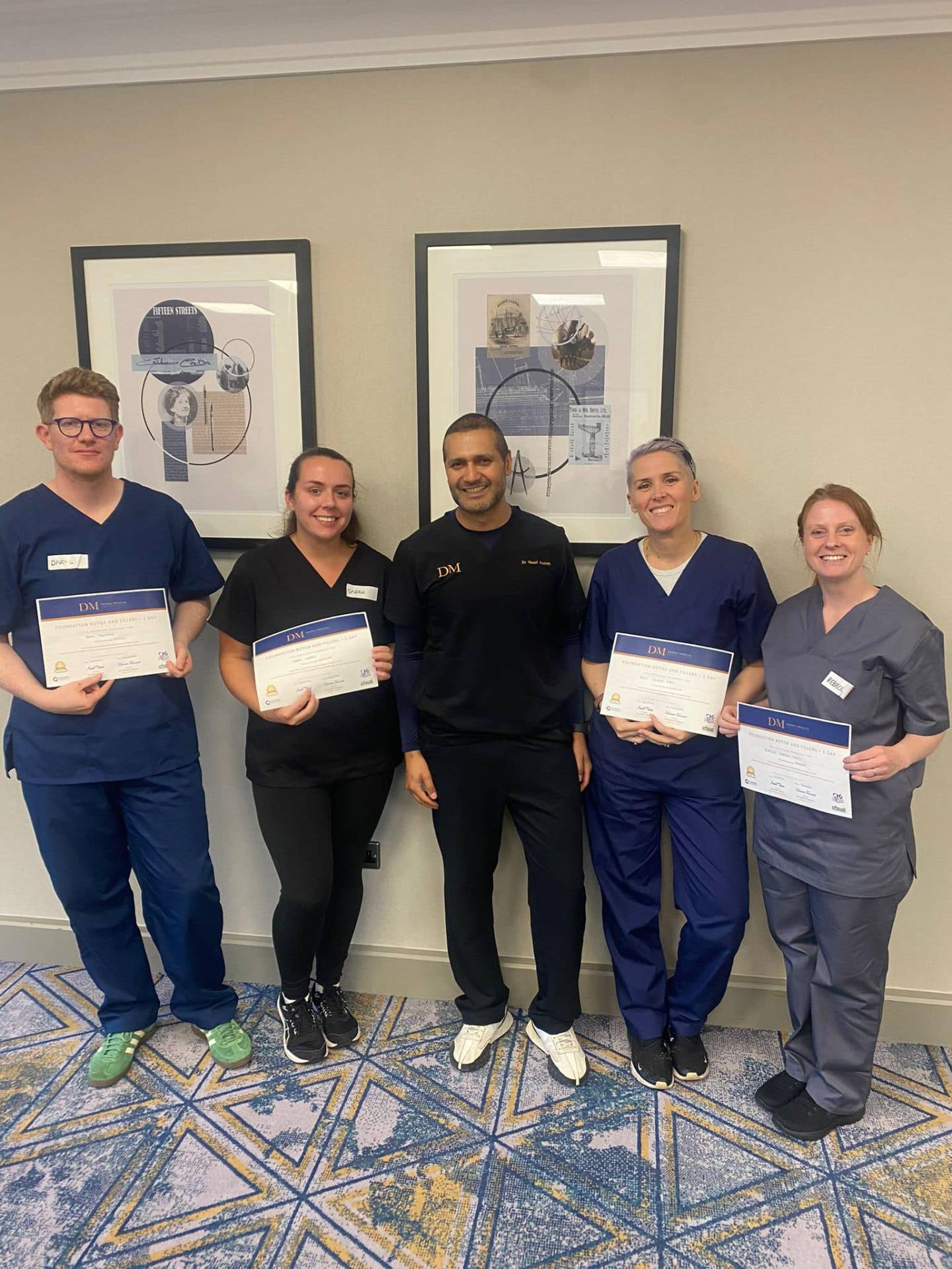 Becky receiving her Foundation & Advanced aesthetics training certificate with Derma Medical